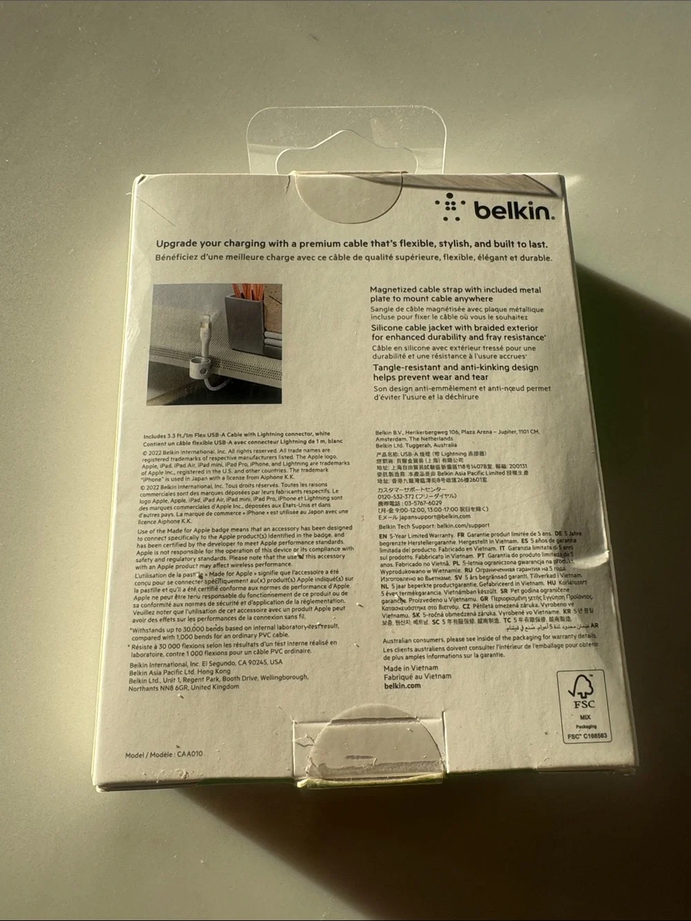 Brand new- belkin White and Gold Braided Lightning to USB Cable